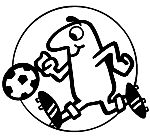 Playing soccer ball vinyl sticker. Customize on line. Sports 085-1221
